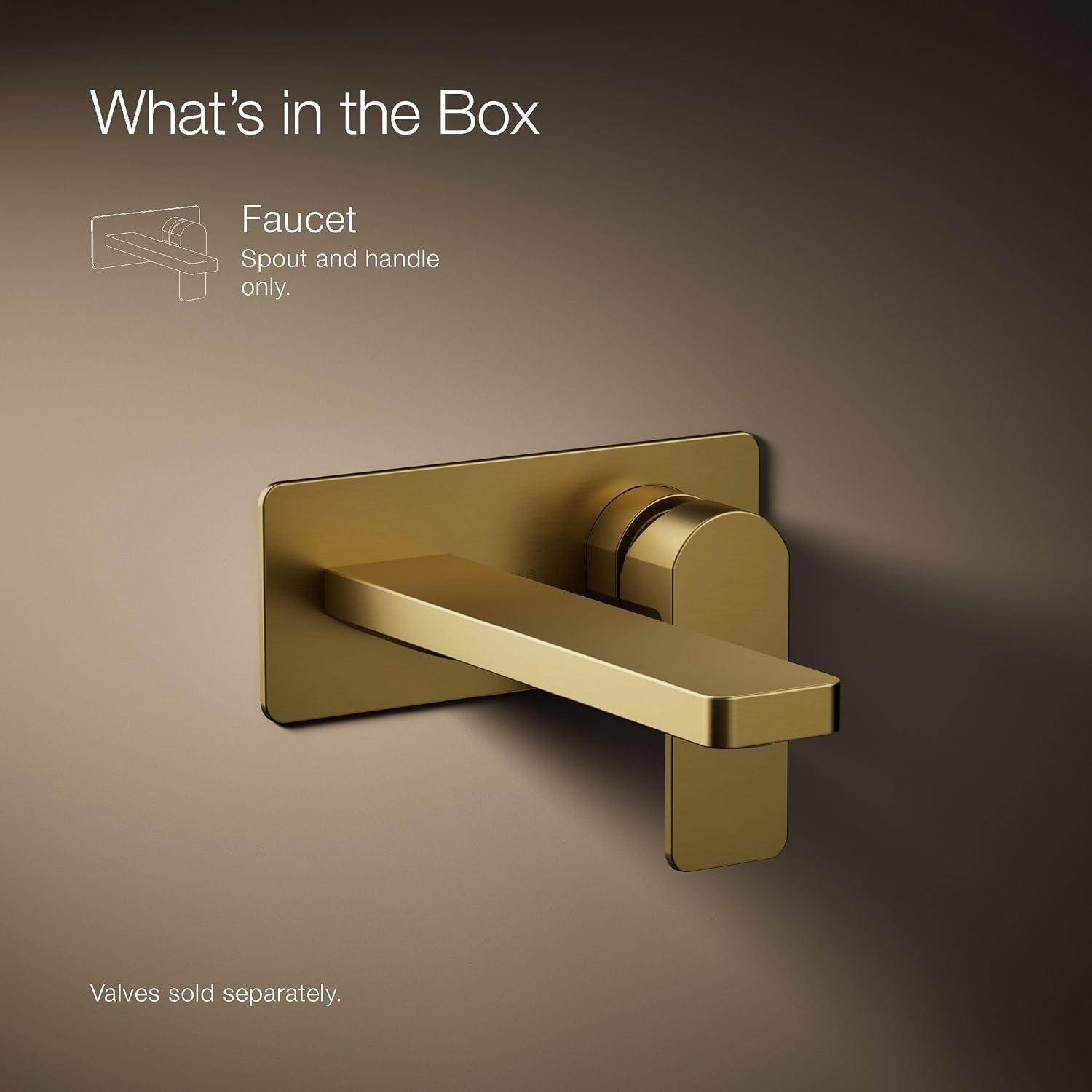 Kohler 22567-4-2MB Parallel® Wall-Mount Single-Handle Bathroom Sink Faucet, 1.2 gpm, Vibrant Brushed Moderne Brass