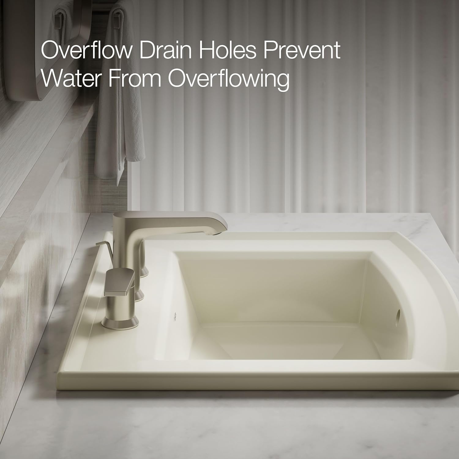 Kohler 2356-8-96 Archer® 22-3/4' rectangular drop-in bathroom sink, Biscuit