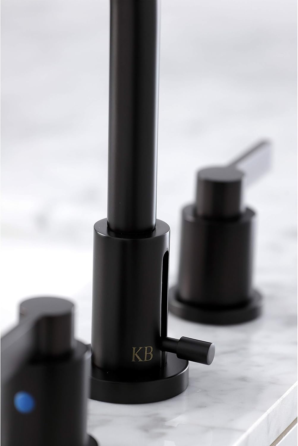 Kingston Brass FSC8935NDL NuvoFusion Widespread Bathroom Faucet with Pop-Up Drain, Oil Rubbed Bronze