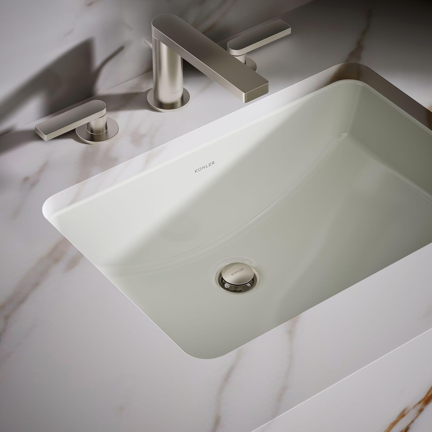 Kohler K-2214-NY 1-Bowl Undermount Bathroom Sink w/Overflow Dune