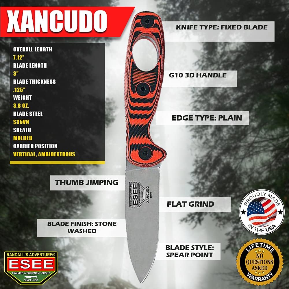 ESEE Xancudo S35V, 3D Handle, Black Sheath