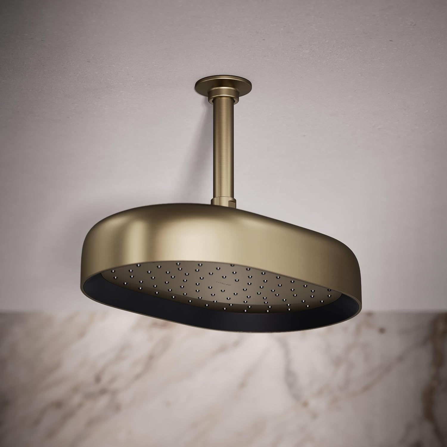 Kohler 26293-BV Statement® Oblong 12' single-function rainhead, 2.5 gpm, Vibrant Brushed Bronze