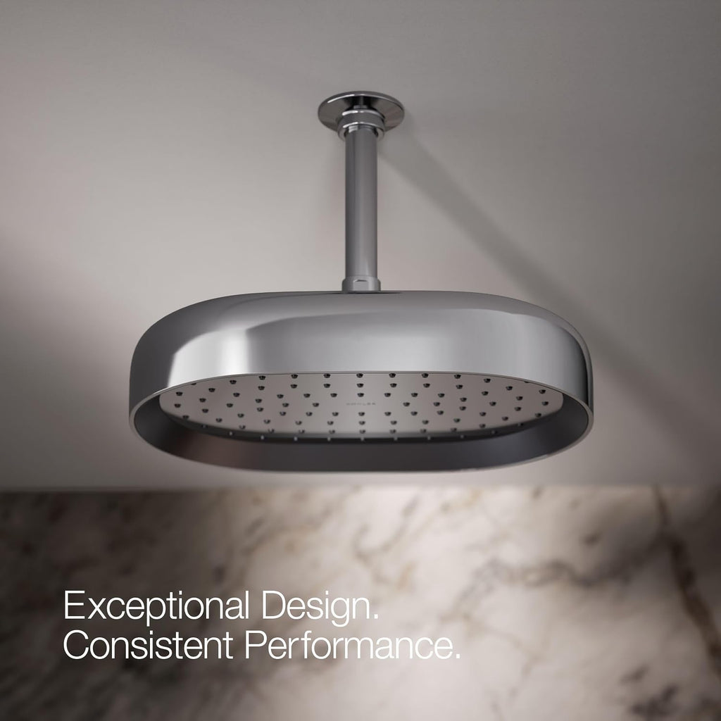 Kohler 26293-CP Statement® Oblong 12' single-function rainhead, 2.5 gpm, Polished Chrome