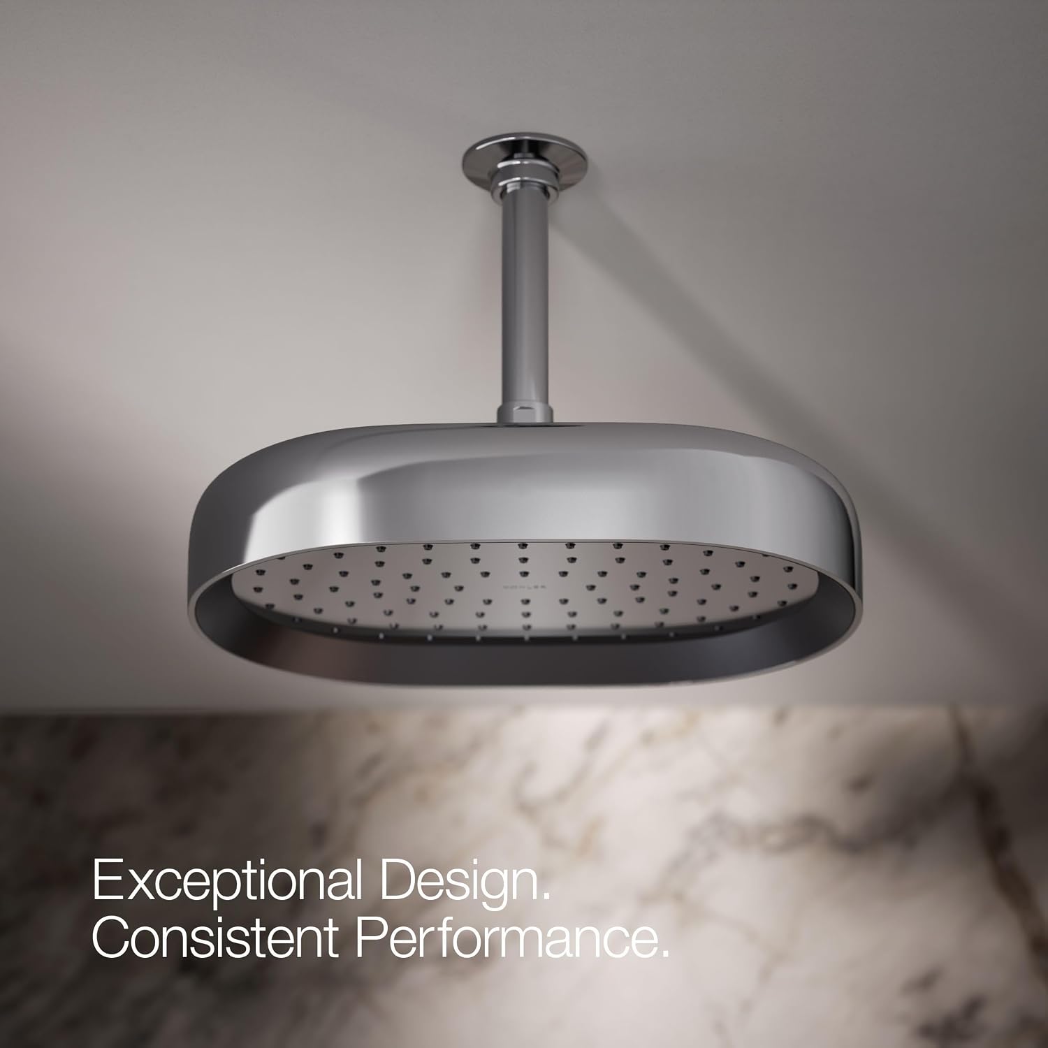 Kohler 26293-CP Statement® Oblong 12' single-function rainhead, 2.5 gpm, Polished Chrome