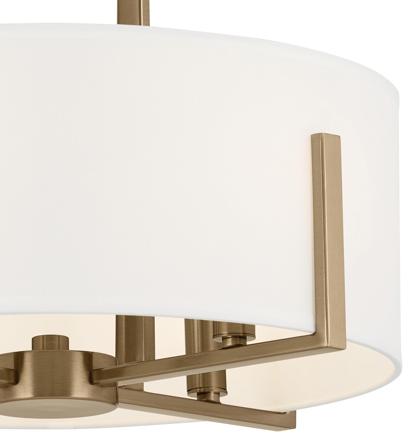 Kichler Malen 4-Light Semi Flush Mount Ceiling Light Fixture, Modern Convertible Semi-Flush or Pendant Light with Fabric Shade in Champagne Bronze, Bedroom or Hallway, (15' Dia x 14.25' H), 52591CPZ