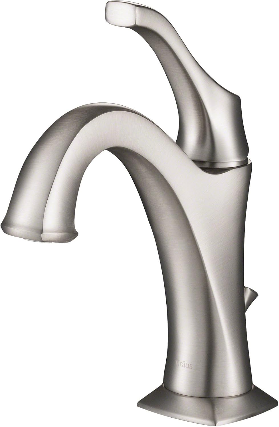 KRAUS KBF-1201SFS Arlo Single Handle Basin Bathroom Faucet with Lift Rod Drain and Deck Plate, Spot-Free All-Brite Stainless Steel (2-Pack)