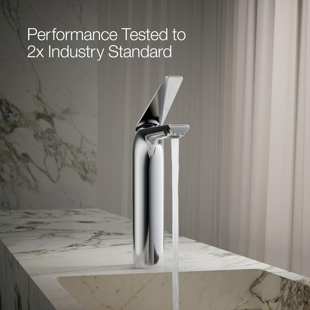 Kohler 97347-4-CP Avid® Tall Single-Handle Bathroom Sink Faucet, 1.2 gpm, Polished Chrome