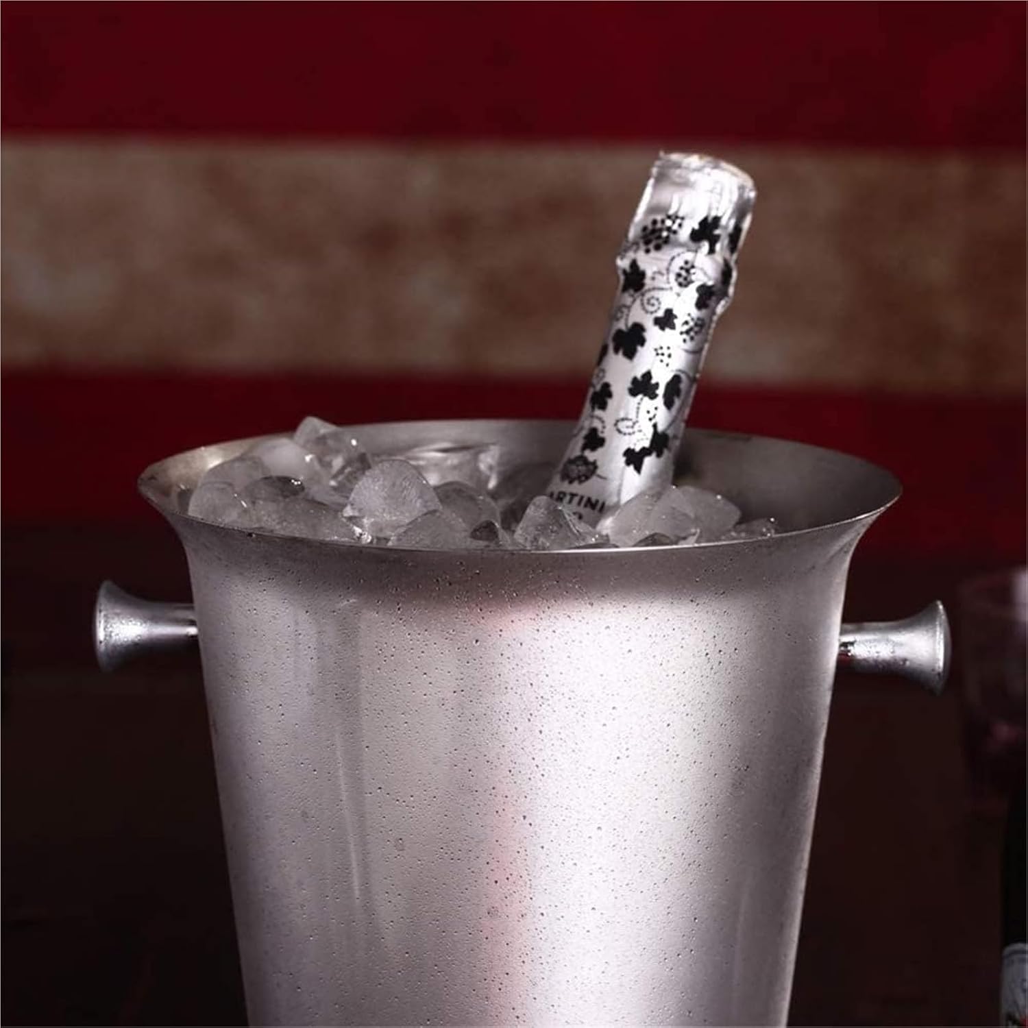 Ice Buckets for Parties, Golden Stainless Steel Double Wall Wine Bucket and Stand Holder