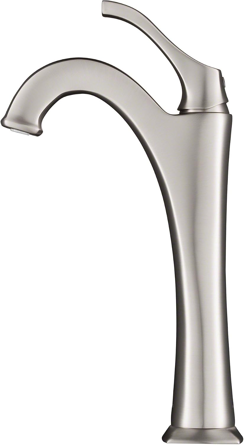 KRAUS KVF-1200SFS Arlo Single Handle Vessel Bathroom Faucet with Pop Up Drain, Spot-Free All-Brite Brushed Nickel (2 Pack)