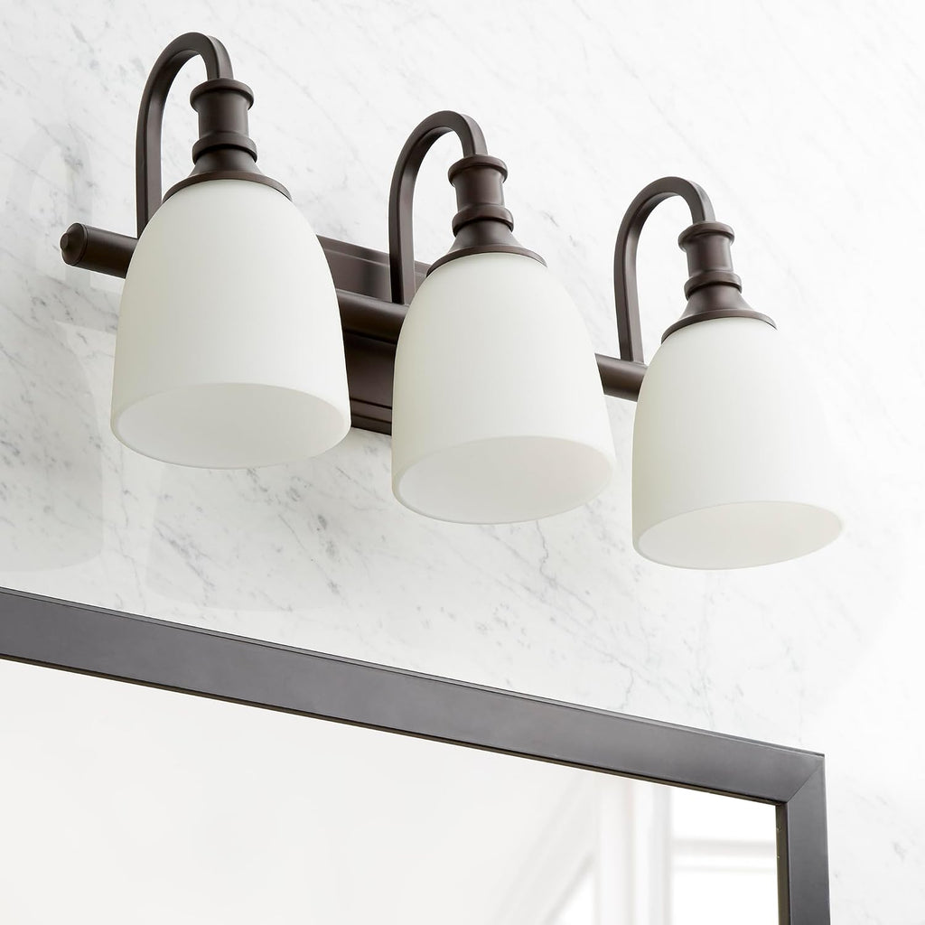 Quorum 5011-3-86 Transitional Three Light Vanity from Richmond Collection in Bronze/Dark Finish,