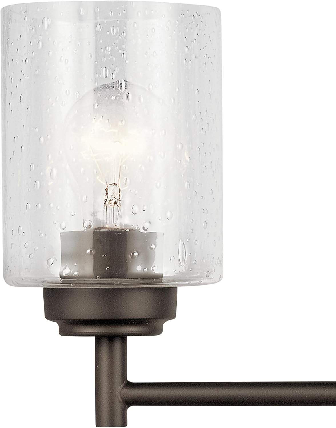 Kichler Winslow 30' Vanity Light in Olde Bronze®, 4-Light Transitional Bathroom Light with Clear Seeded Glass. (30' W x 9.25' H), 45887OZ