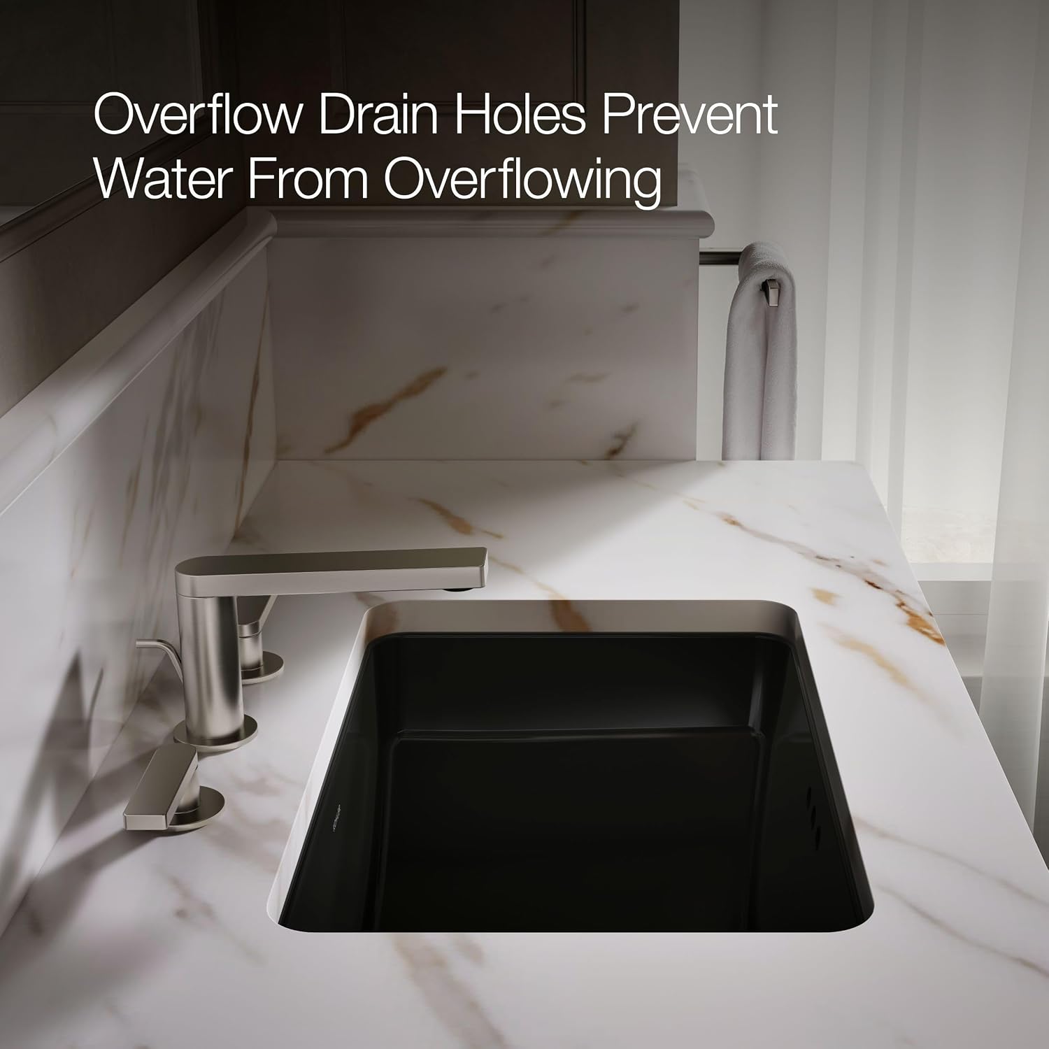 Kohler K-2214-G-7 1-Bowl Undermount Bathroom Sink Black Black