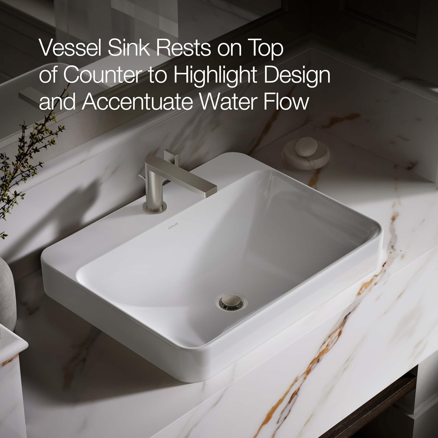 Kohler 2660-1-0 Vox Vessel Bathroom Sink with Single Faucet Hole, One Size, White