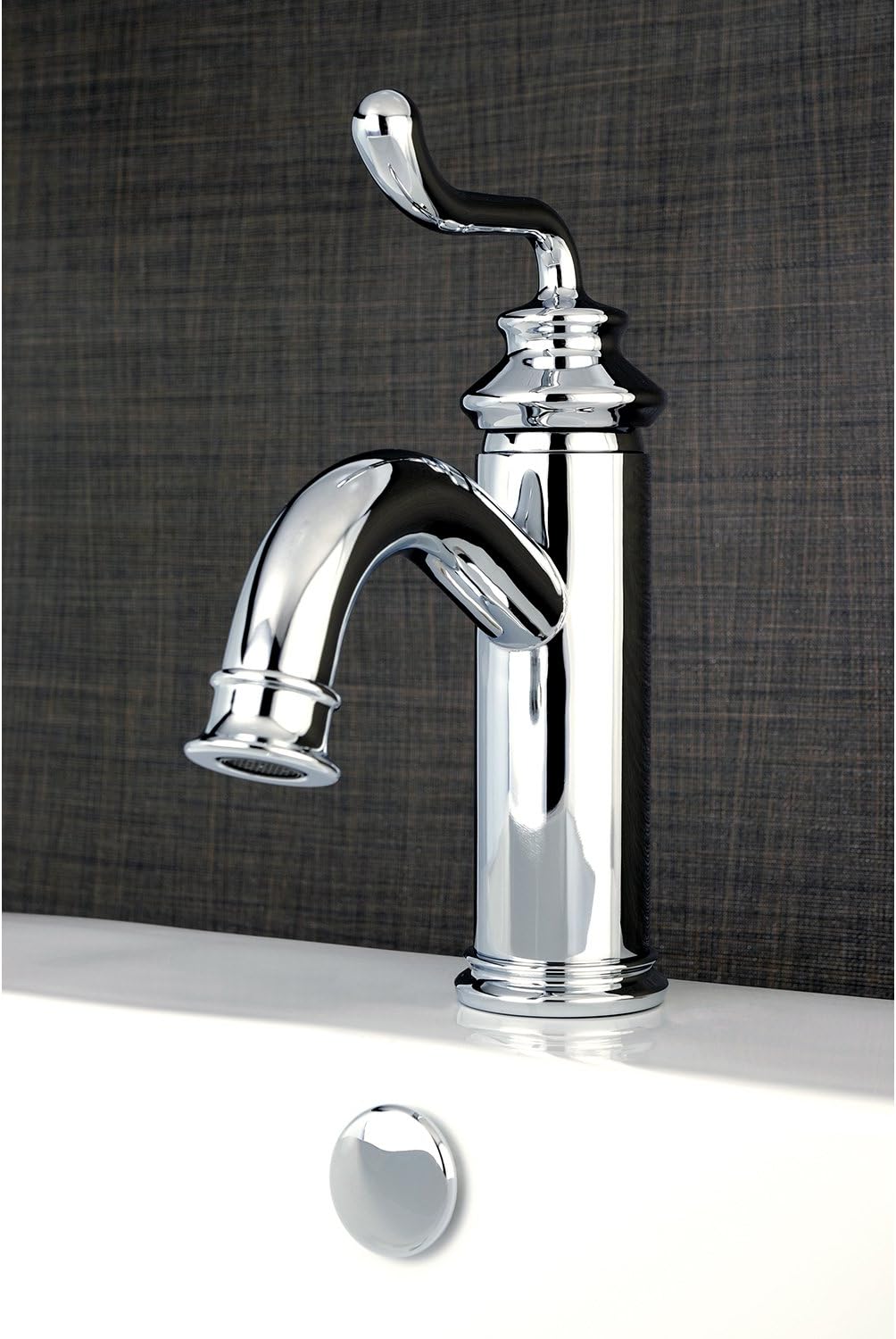 Fauceture LS5411RL Royale Single-Handle Bathroom Faucet with Push Pop-Up, Polished Chrome
