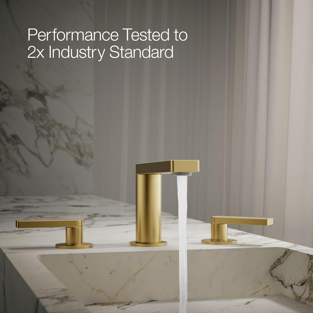 Kohler 73060-4-2MB Composed® Widespread Bathroom Sink Faucet with Lever Handles, 1.2 gpm, Vibrant Brushed Moderne Brass