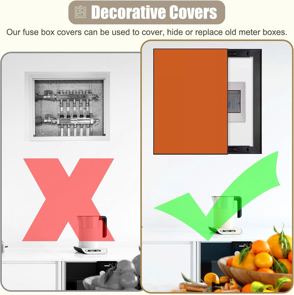 Vertical Breaker Box Cover for Decorative Electrical Panel, Indoor Fuse Box Cover for Wall Artative, Hide Meter Electric Cover with Sliding Design(Blue,50x70cm(19 3/4x27 1/2'))