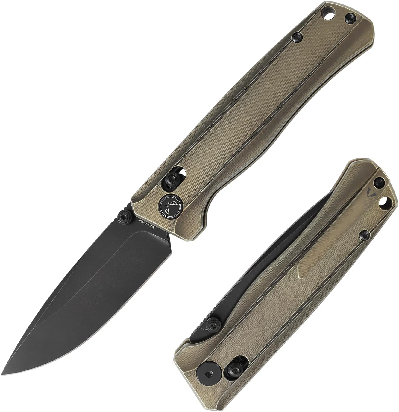 CMBMADEKNIVES CMB Braveman EDC Knife Folding Pocket knife with Clip for Men and Women Crossbar Lock Knife with S35VN Steel Blade Titanium Handle for Outdoors Camping Hiking-CMB-17 (CMB-17C)
