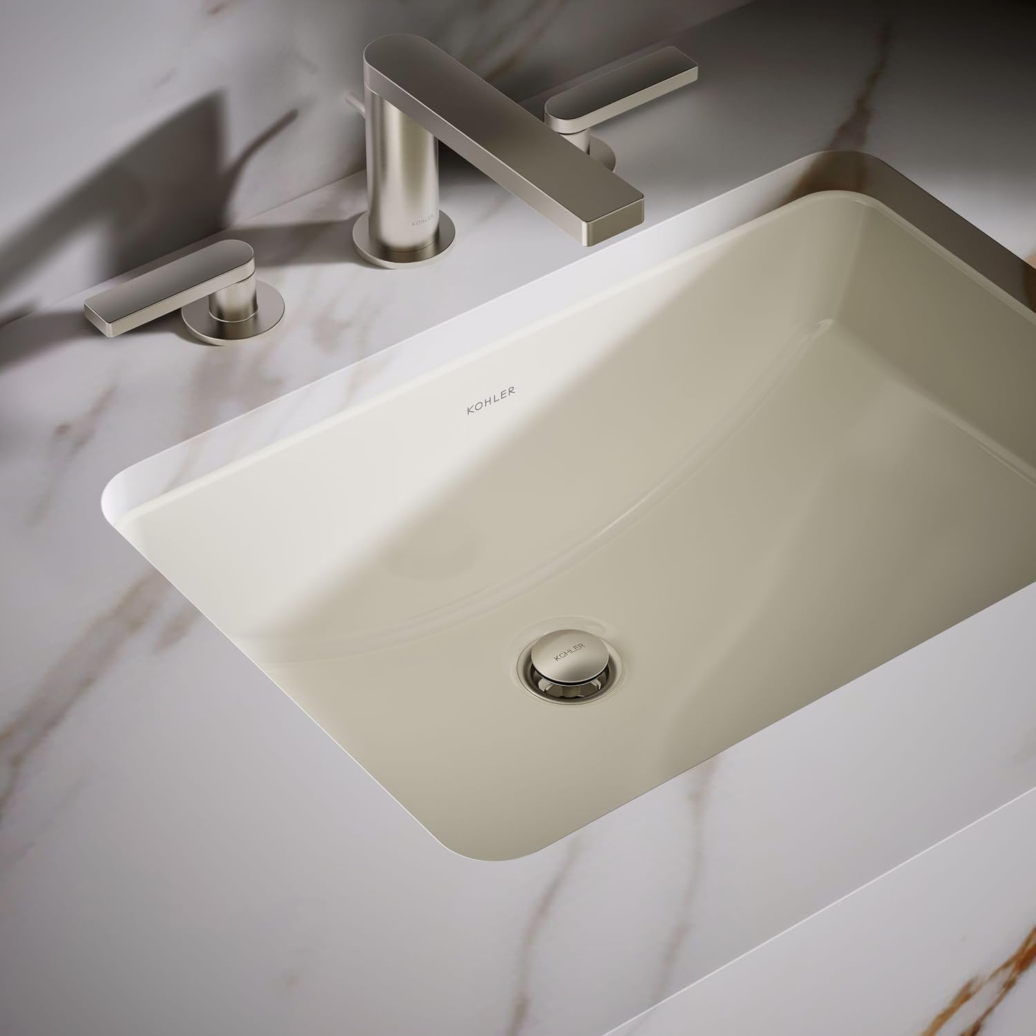 KOHLER K-2214-96 Ladena Undercounter Bathroom Sink, Biscuit, 0' To 4'