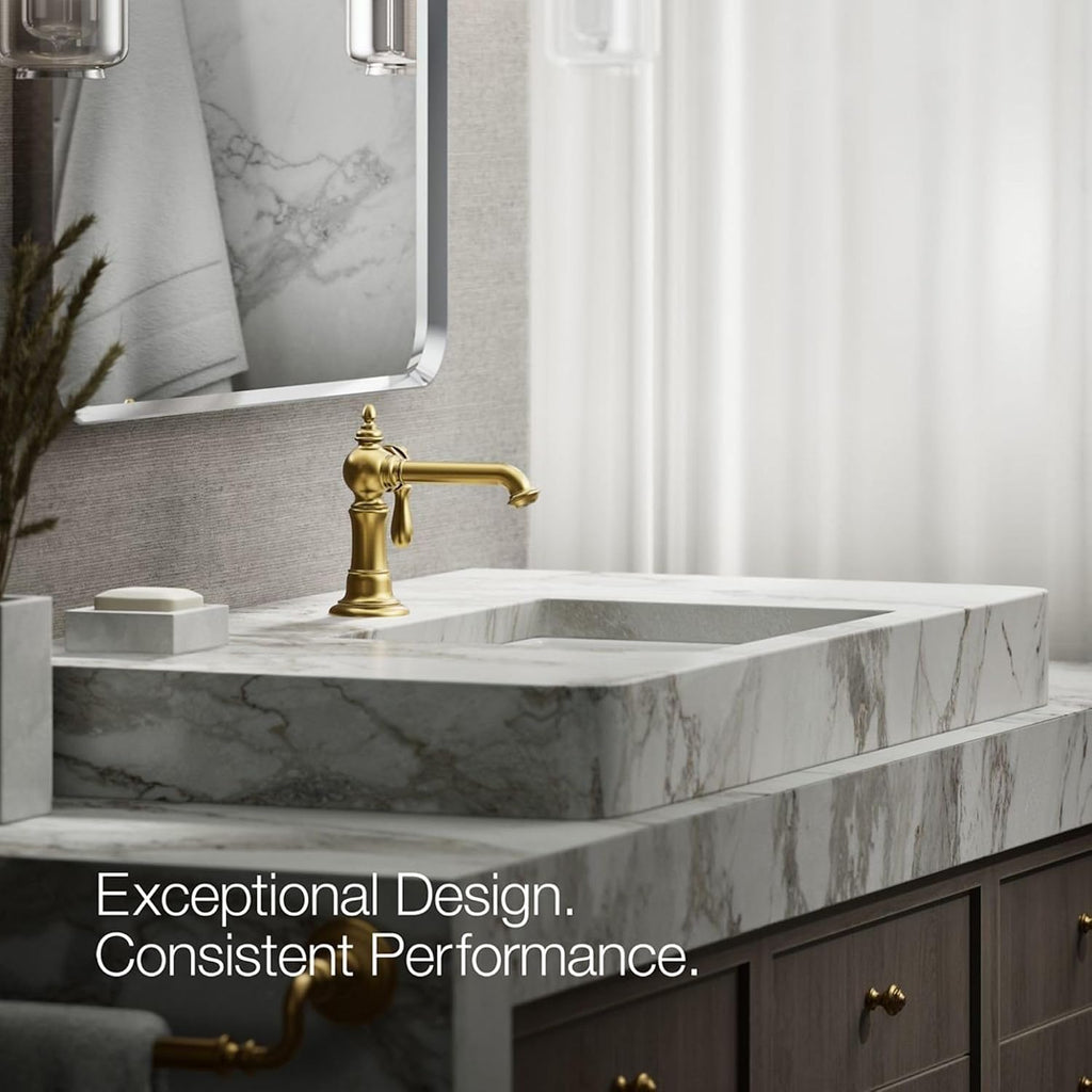 Kohler 72762-9M-2MB Artifacts® Single-Handle Bathroom Sink Faucet, 1.2 gpm, Vibrant Brushed Moderne Brass