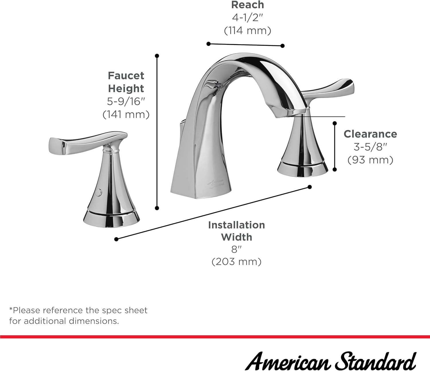 American Standard 7413801.295 Chatfield 8-Inch Widespread 2-Handle Bathroom Faucet, 1.2 GPM, Brushed Nickel