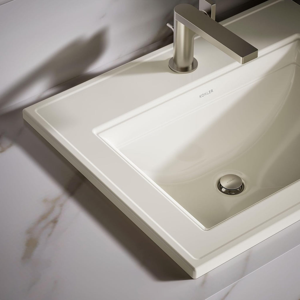 Kohler 2337-1-95 Memoirs® Stately 22-3/4' rectangular drop-in bathroom sink, Ice Grey