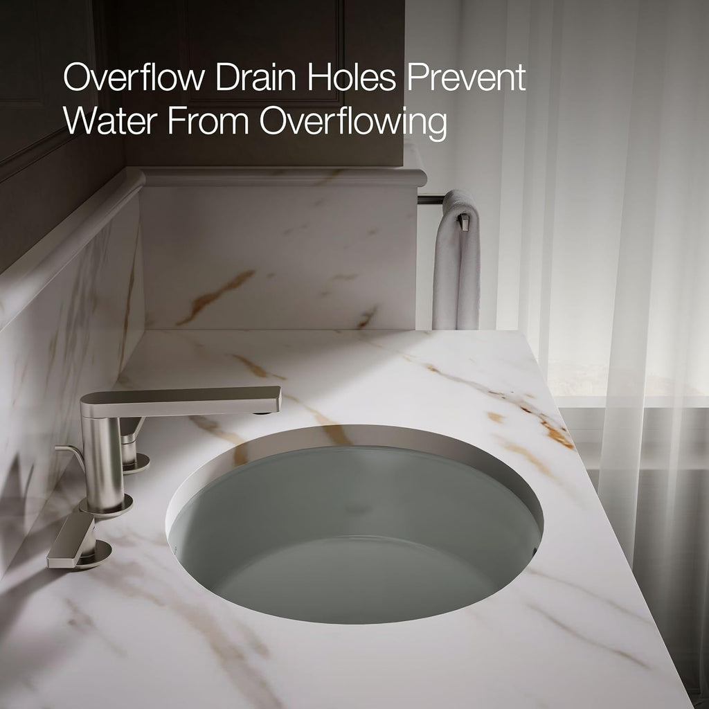 Kohler K-2881-95 1-Bowl Undermount Bathroom Sink w/Overflow Ice Grey