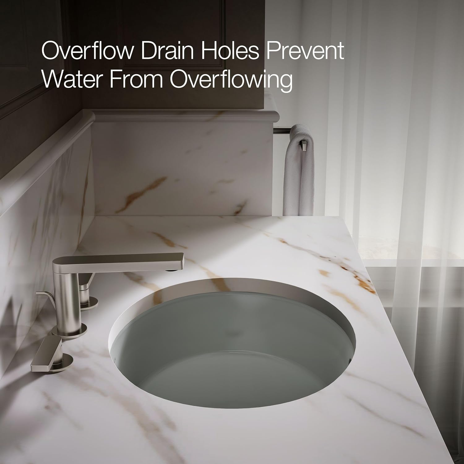 Kohler K-2881-95 1-Bowl Undermount Bathroom Sink w/Overflow Ice Grey