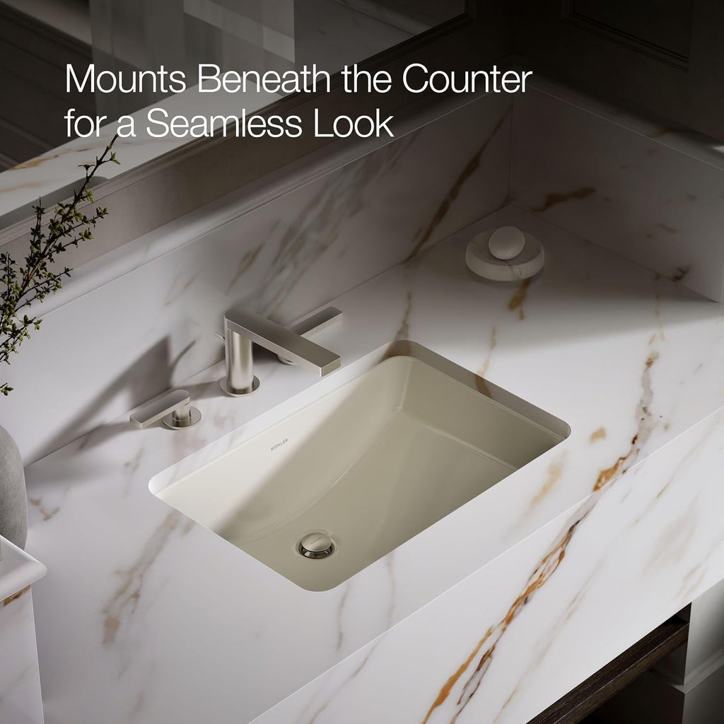 Kohler K-2214-G-96 1-Bowl Undermount Bathroom Sink Biscuit