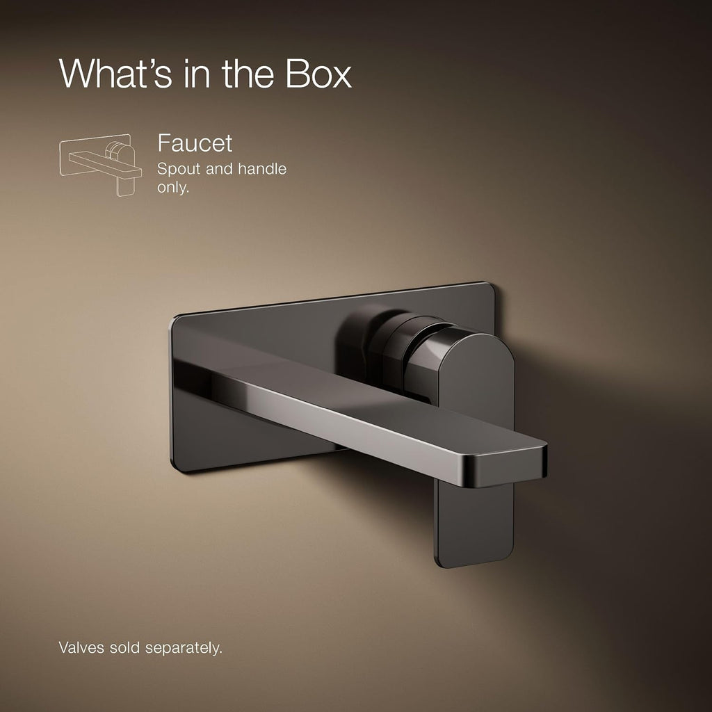 Kohler 22567-4-TT Parallel® Wall-Mount Single-Handle Bathroom Sink Faucet, 1.2 gpm, Vibrant Titanium