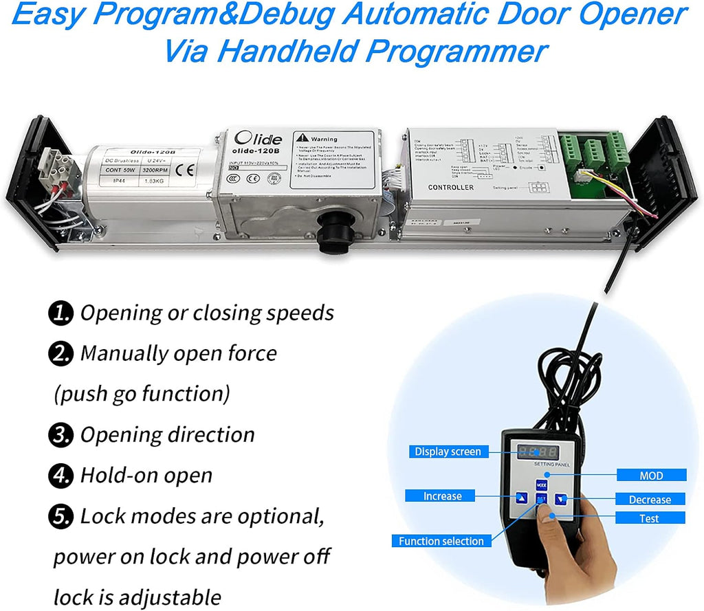 Olideauto Olide-120B Black Color Automatic Door Opener+2pcs Waterproof Acrylic Hand Push Switch