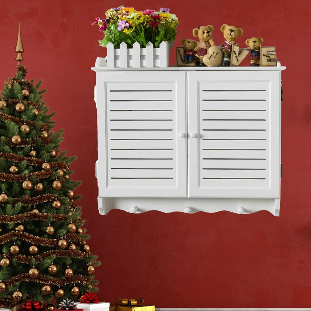 Electrical Panel Cover Wall Mounted Electric Meter Box Cover Cabinet, Shutter Door Breaker Box Cover Decorative, Fuse Box Cover for Hiding Electrical Panels/Routers(White,43x52CM-16.9x20.5)