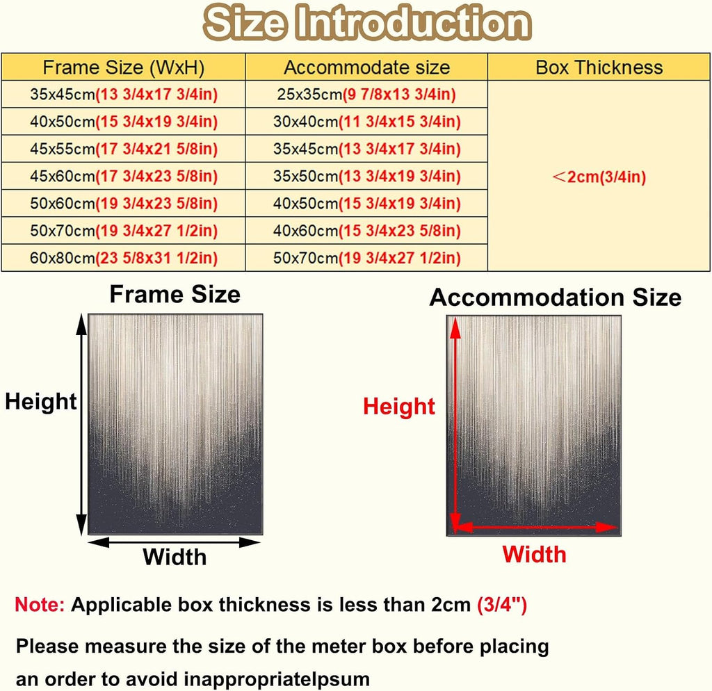 Artative Breaker Box Cover for Wall, Plastic Electrical Panel Cover Creative Hanging Picture, Indoor Distribution Cover for Hide Junction Boxs(Style/h,45x60cm(17 3/4x23 5/8'))