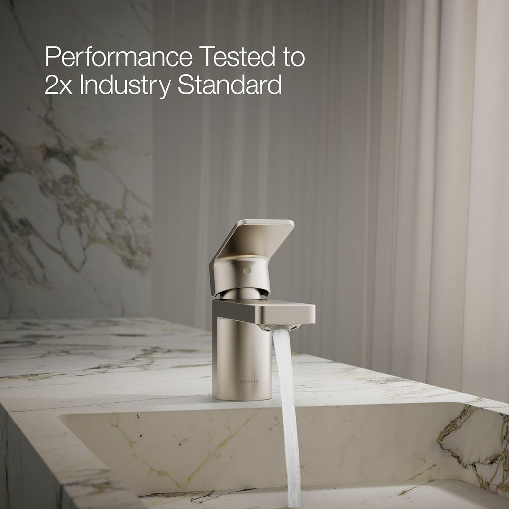 Kohler 24804-4-BN Parallel® Low Single-Handle Bathroom Sink Faucet, 1.2 gpm, Vibrant Brushed Nickel