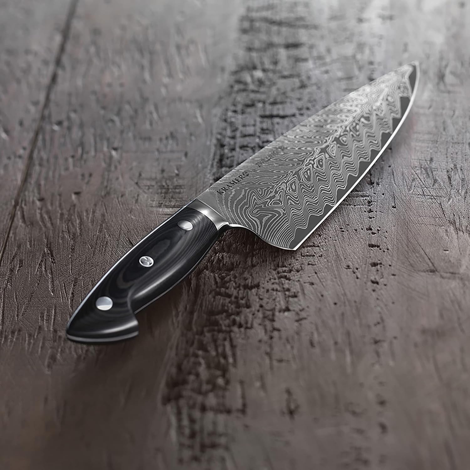 HENCKELS 8-inch Chef's Knife, Premium Quality, German Engineered, Informed by 100+ Years of Mastery, Stainless Steel, Dishwasher Safe, Black/Brown