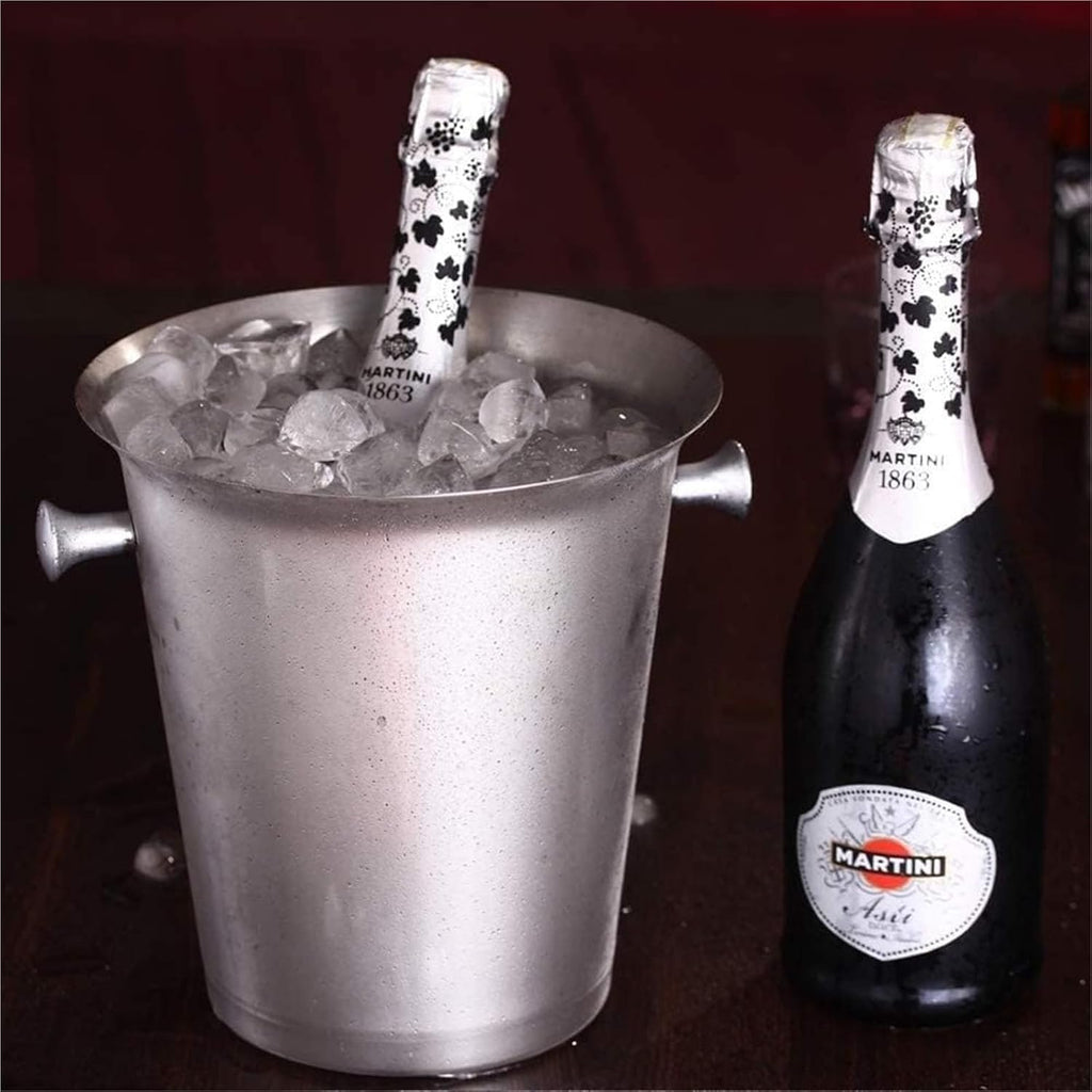 Ice Buckets for Parties, Golden Stainless Steel Double Wall Wine Bucket and Stand Holder