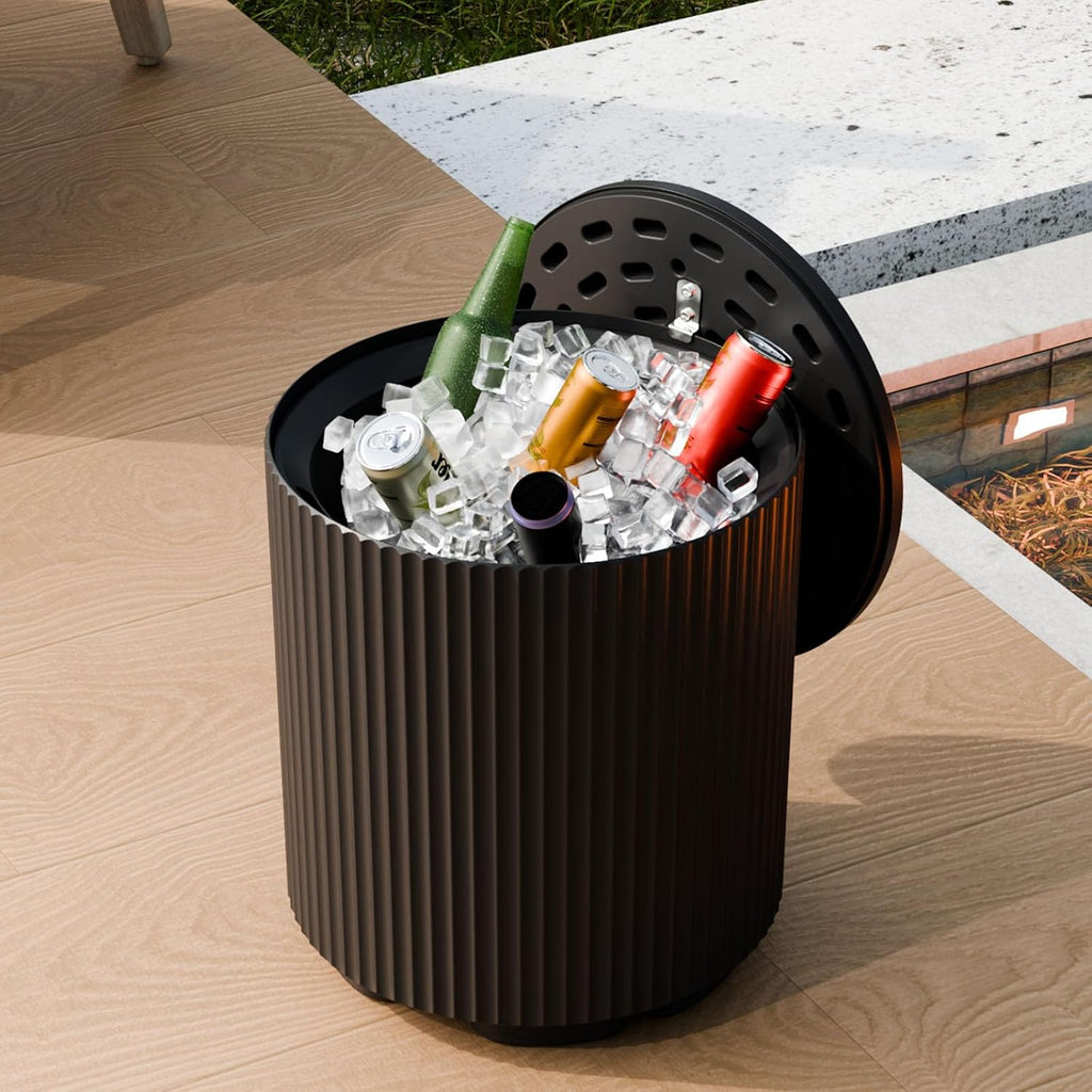 FONTOI Outdoor Cooler Side Table 2 Pack, 2 in 1 Ice Chest Side Table,as Cooler Side Table,Cooler Table for Patio, Parties Picnics, Beach