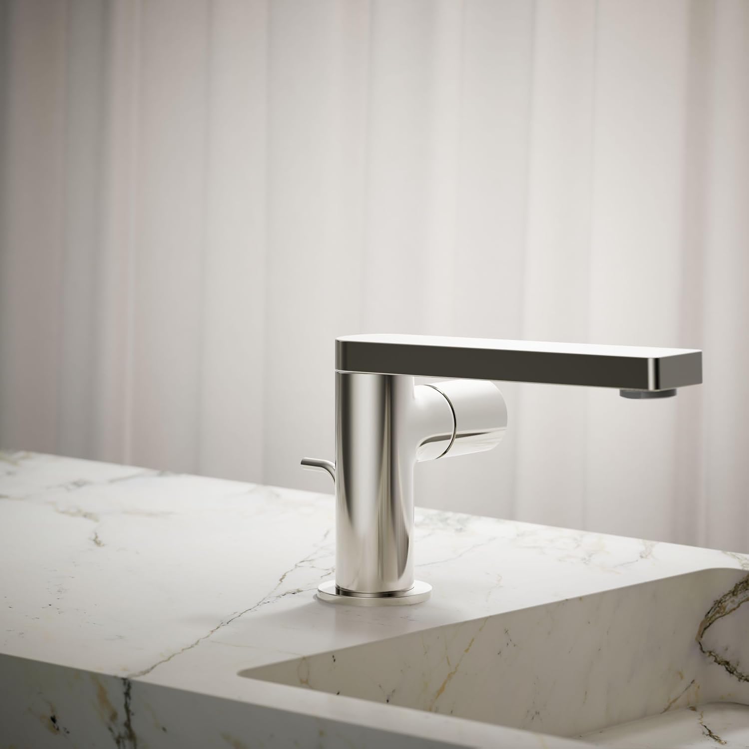 Kohler 73050-7-SN Composed® Single-Handle Bathroom Sink Faucet with Cylindrical Handle, 1.2 gpm, Vibrant Polished Nickel
