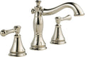 DELTA FAUCET Cassidy Widespread Bathroom Faucet 3 Hole, Bathroom Sink Faucet, Metal Drain Assembly, Polished Nickel 3597LF-PNMPU