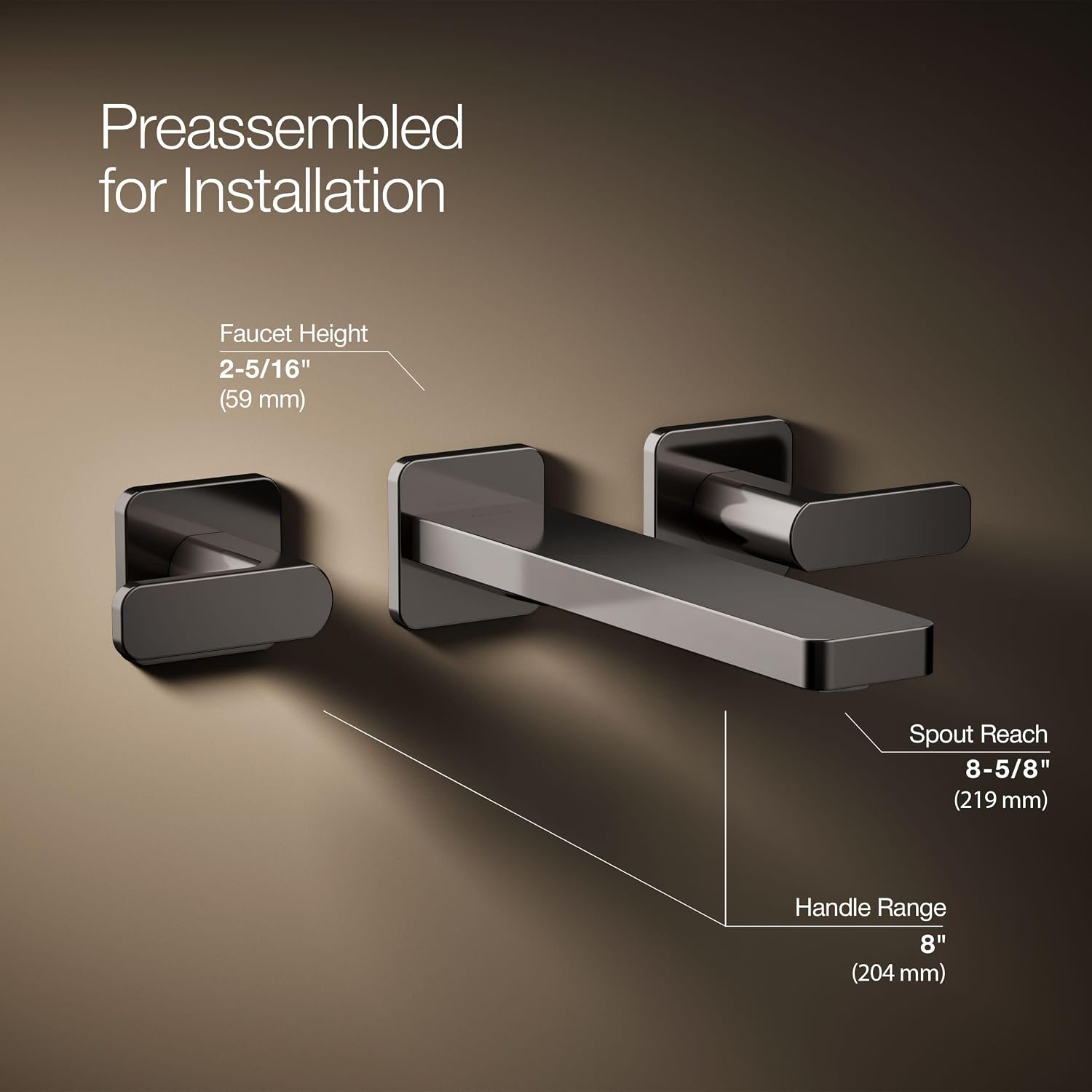 KOHLER K-T27120-4-TT PARALLEL® 2 HANDLE WM LAV FAUCET, LEVER, Vibrant Titanium