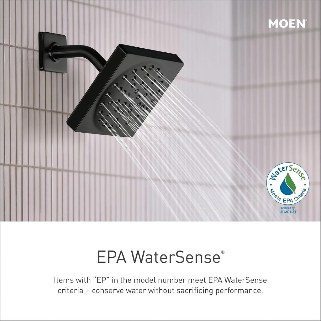 Moen Brantford Oil Rubbed Bronze Shower Trim Kit, featuring Eco-Performance Wide Rain Shower Head and Traditional Shower Lever Handle, (Posi-Temp Valve Required), T2252EPORB
