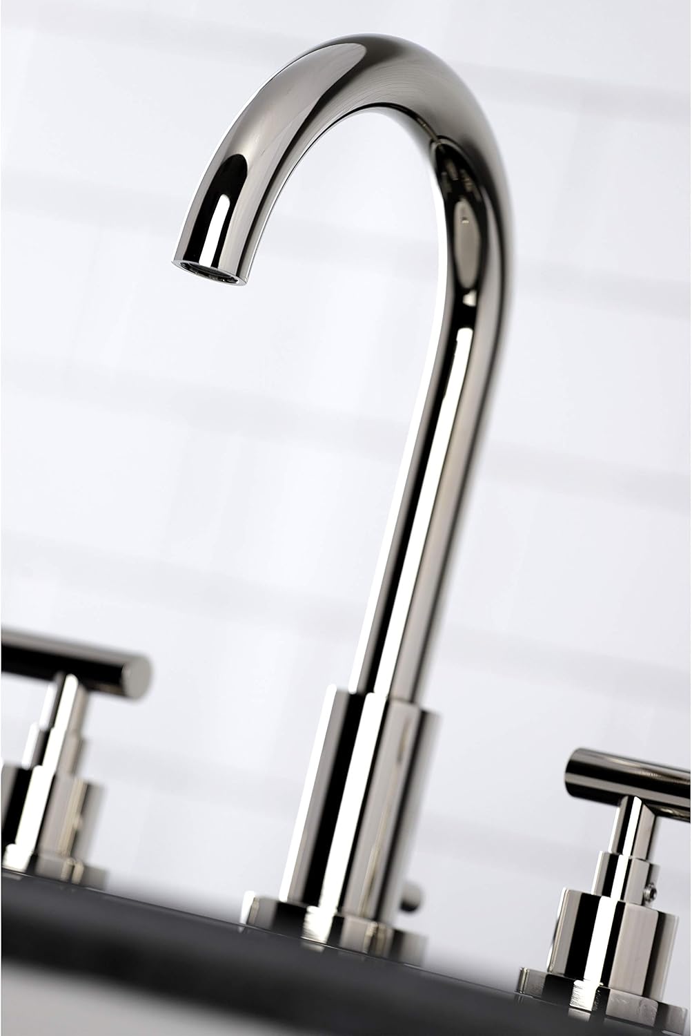 Kingston Brass FSC8929CML Manhattan Widespread Bathroom Faucet with Pop-Up Drain, Polished Nickel