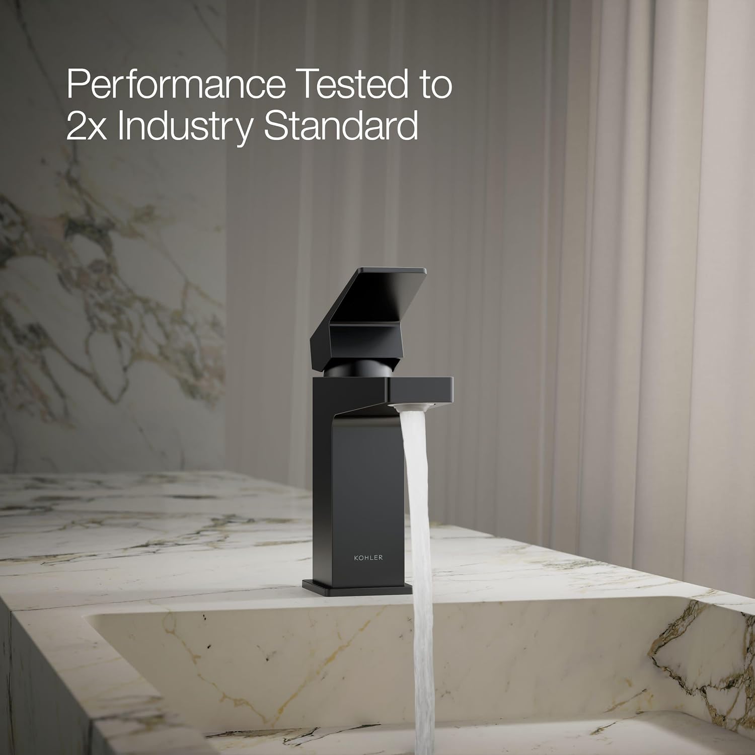 Kohler K-37889-4-BL Honesty® Single-Handle Bathroom Sink Faucet, Bathroom Faucets, 1.2 GPM, Matte Black