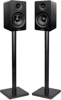 Fluance Ai61 Powered 2-Way 2.0 Stereo Bookshelf Speakers with Speaker Stands 6.5' Drivers 120W Amplifier for Turntable Bluetooth 5 Wireless Music Streaming - RCA Optical USB & Sub Out (Black Ash)