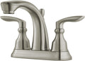 Pfister Avalon 2-Handle Centerset Bathroom Sink Faucet with 3-Hole Installation and Brushed Nickel Finish for Vanity Countertop Mounting and Decorative Deckplate LG48CB1K