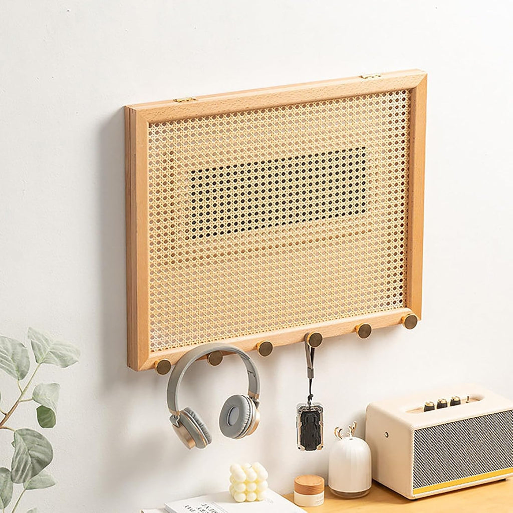 Electrical Panel Cover with Hook, Wall Mounted Fuse Box Cover, Wood Decorative Panel Protective Lid, Magnetic Flip-Up Design, Wide Range of Applications(60 * 40cm/23.6 * 15.7in)
