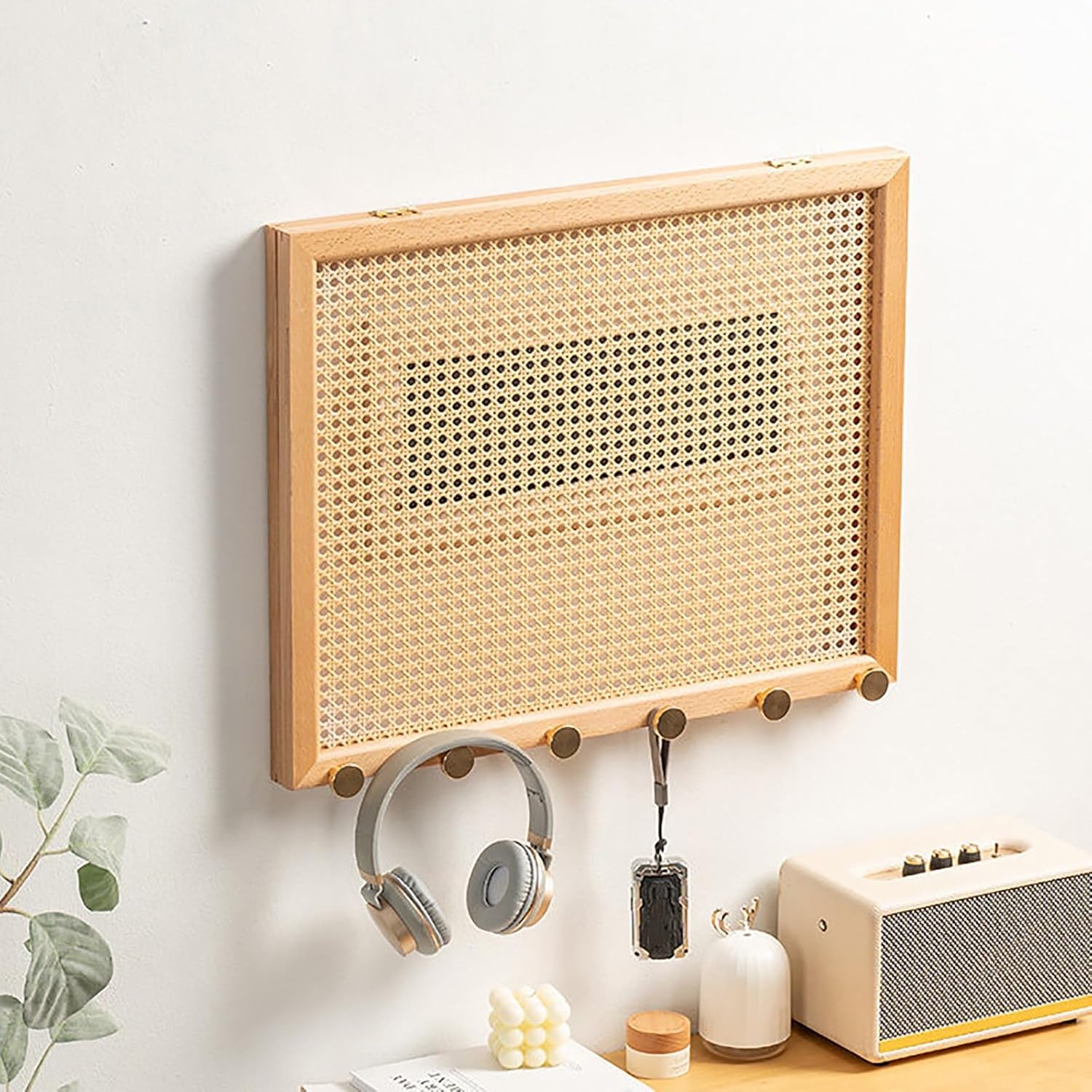 Electrical Panel Cover with Hook, Wall Mounted Fuse Box Cover, Wood Decorative Panel Protective Lid, Magnetic Flip-Up Design, Wide Range of Applications(50 * 40cm/19.7 * 15.7in)