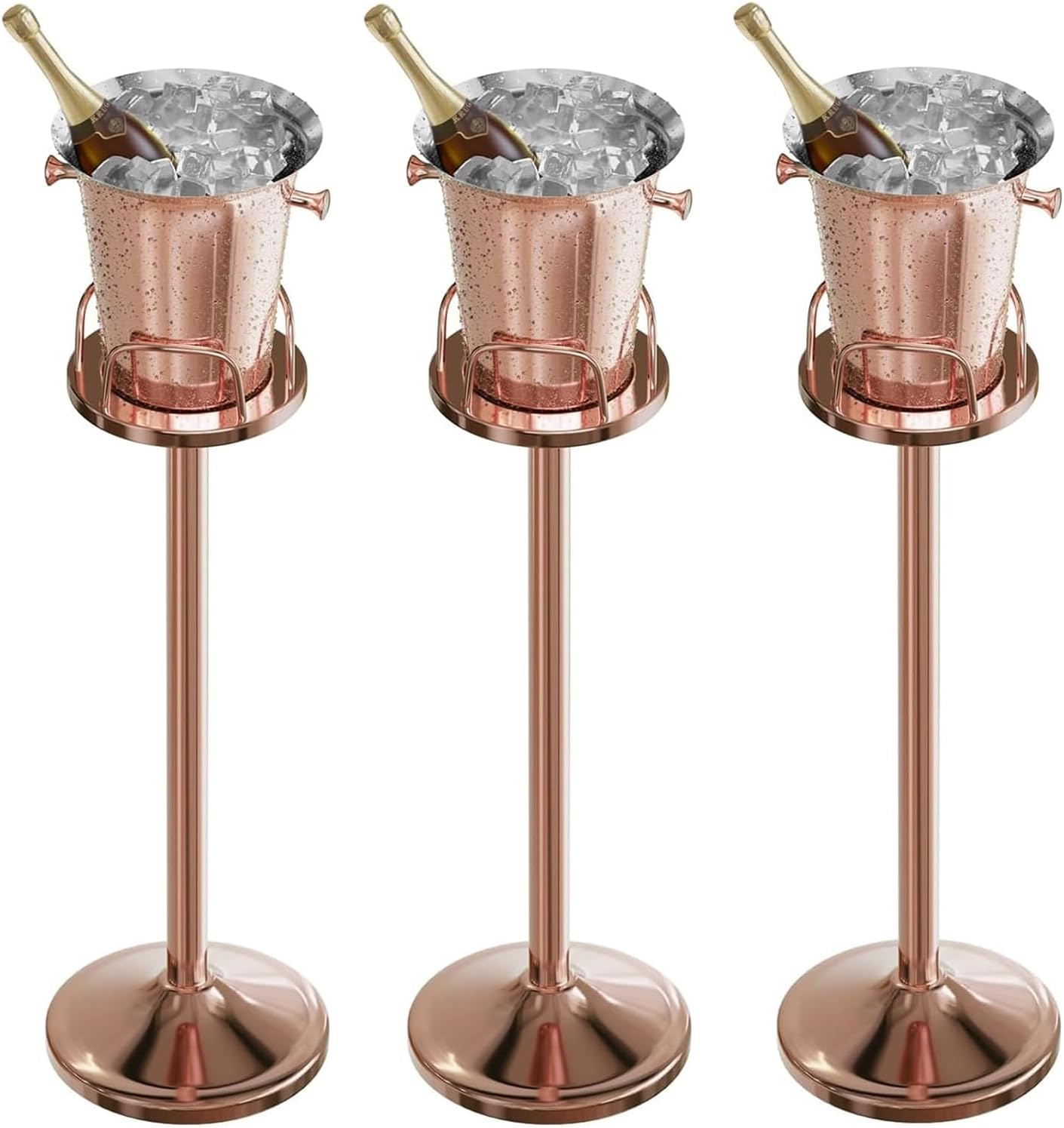 Ice Bucket with Stand Standing Champagne bucket for Party Stainless Steel Wine Bucket Wine Cooler with Stand 5L Wine Chiller for Bar Ktv Weding
