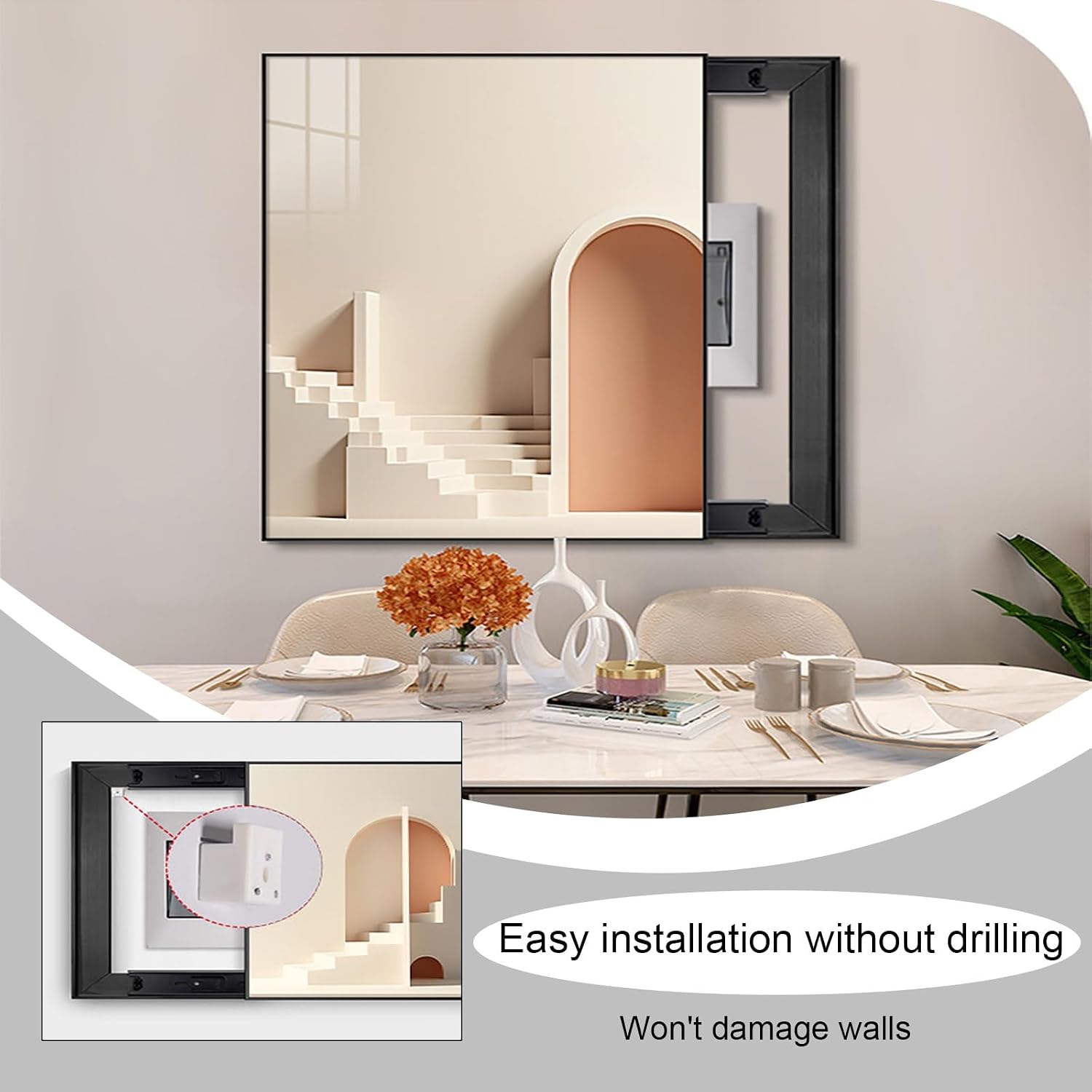 Breaker Box Cover Decorative, Hiding Electrical Panel Cover, Meter Box Protective Lid, Easy to Clean, Multiple Sizes and Styles, Easy Installation(White 3,45 * 55cm/17.7 * 21.6in)