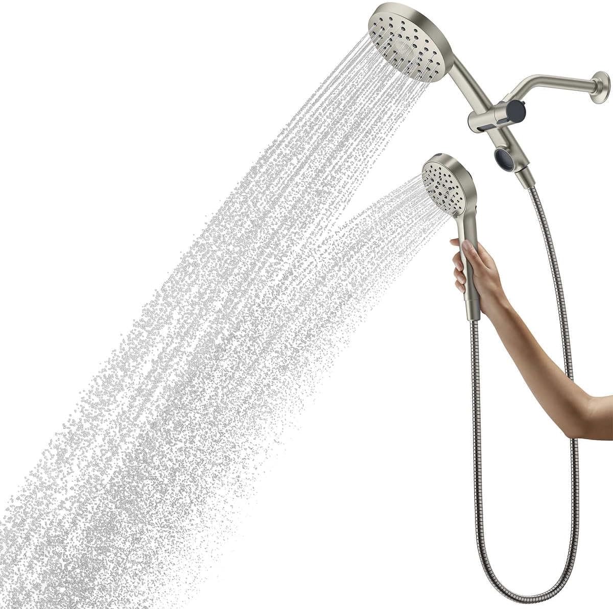 Kohler Prone 3-in-1 Combo Multifunction Shower Head with PowerSweep - ScratchShield Technology - Powerful Massage Spray (Brushed Nickel)