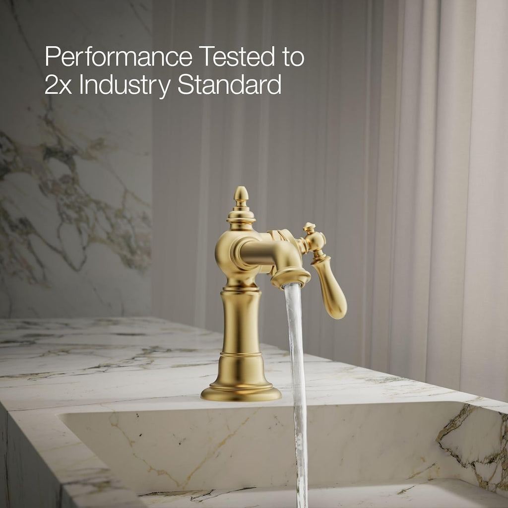 Kohler 72762-9M-2MB Artifacts® Single-Handle Bathroom Sink Faucet, 1.2 gpm, Vibrant Brushed Moderne Brass